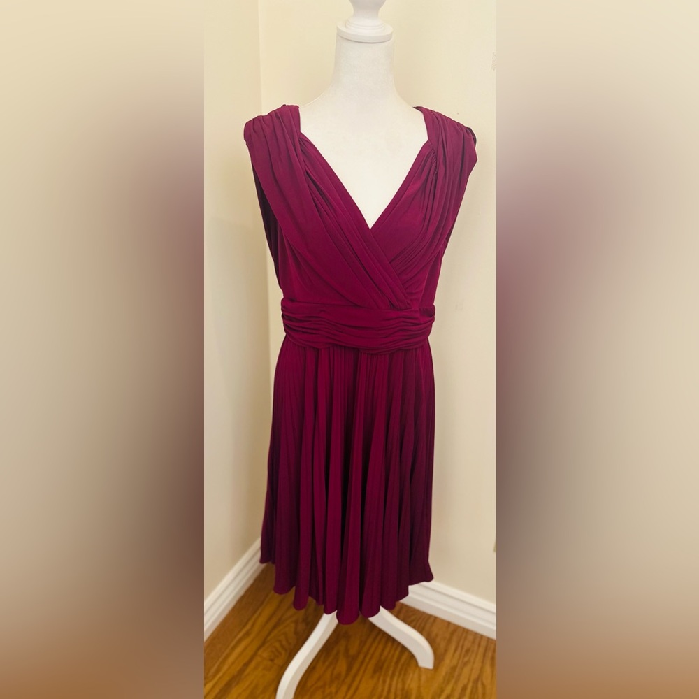 Suzi Chin for Maggy Boutique Deep Burgandy Midi Dress